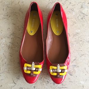 Celine red patent leather flats